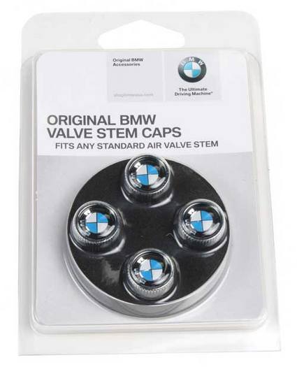 BMW Tire Valve Stem Cap Set (Roundel) 36110421544